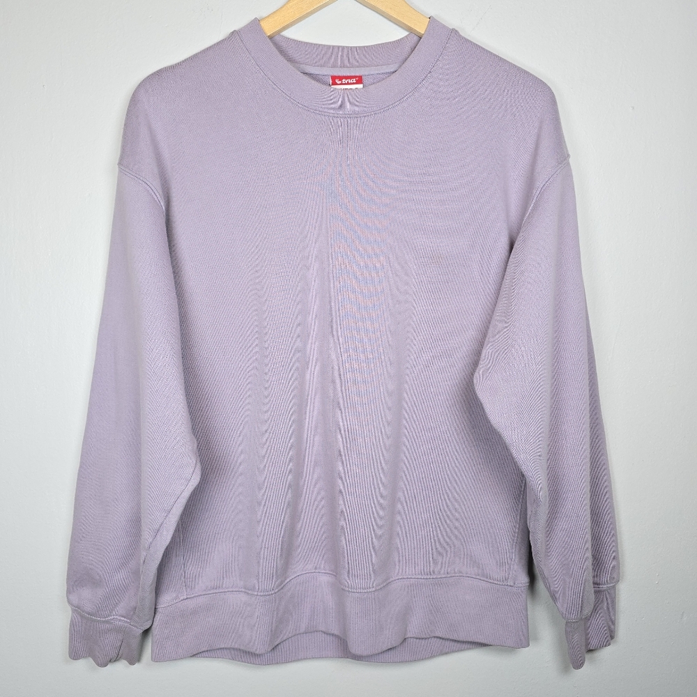 Tna Extra Fleece Women's Organic Cotton Sweatshirt Lavender Crewneck Sustainable